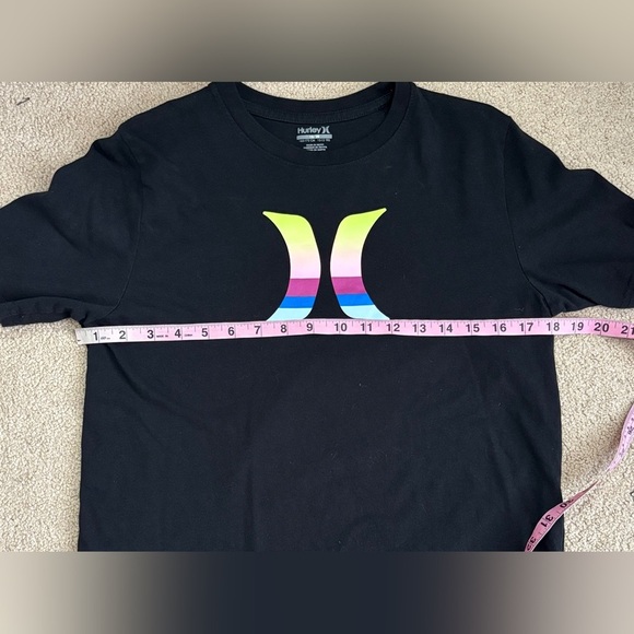 Hurley Boys Tee Black 18/20 – Neon Logo – 100% Cotton - Picture 5 of 6